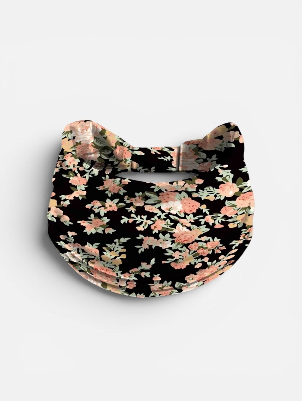 Boho Floral Headband Black Vintage Flower Hair Wrap Cottagecore Accessories